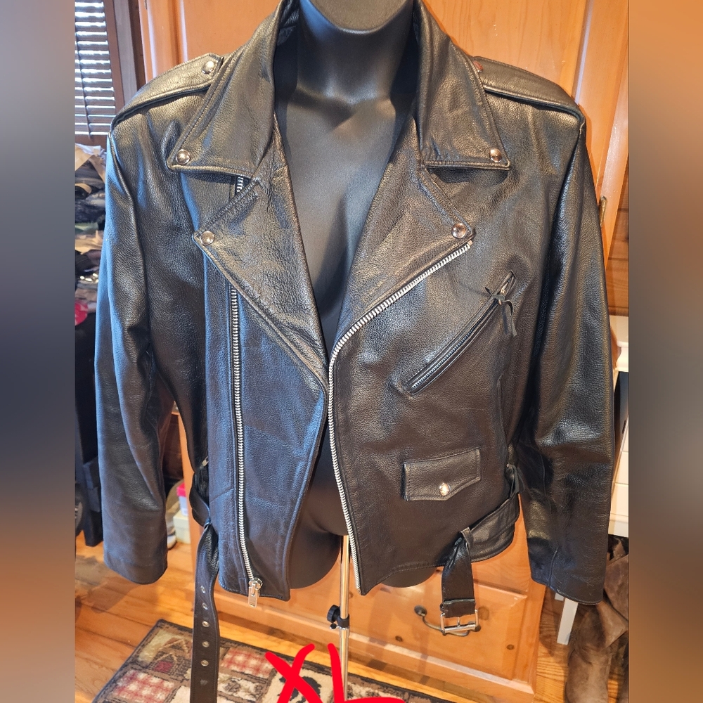 Black Leather Jacket XL